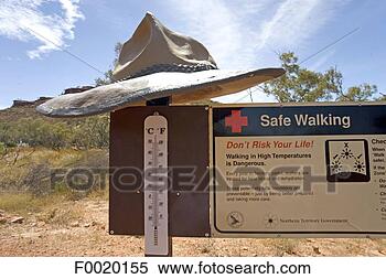 Stock Image - australia, northern 
territory, watarrka 
park, heat warning 
notice. fotosearch 
- search stock 
photos, pictures, 
images, and photo 
clipart