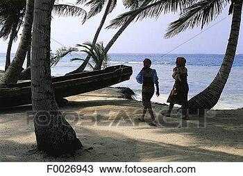 Stock Photo - panama,  san blas 
islands,  rio 
sidra island, 
 kuna women walking 
on. fotosearch 
- search stock 
photos, pictures, 
images, and photo 
clipart