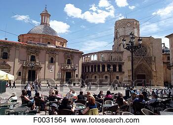 Stock Photo - spain,  valencia, 
 spain,  valencia, 
 basilica of the 
virgin. fotosearch 
- search stock 
photos, pictures, 
images, and photo 
clipart