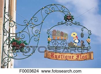 Stock Photo - france, alsace, 
wissembourg, florist 
shop sign. fotosearch 
- search stock 
photos, pictures, 
images, and photo 
clipart