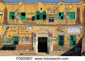 Picture - egyp, luxor, left 
bank, painted 
house. fotosearch 
- search stock 
photos, pictures, 
images, and photo 
clipart
