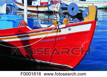 Stock Photo - greece, mykonos 
harbour, small 
boat. fotosearch 
- search stock 
photos, pictures, 
images, and photo 
clipart