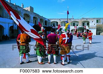 Stock Photo - malta, la valette, 
fort st elmo, 
historical reconstitution. 
fotosearch - search 
stock photos, 
pictures, images, 
and photo clipart