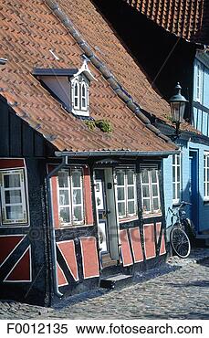 Stock Image - denmark, aero 
island, aeroskobing, 
traditional house. 
fotosearch - search 
stock photos, 
pictures, images, 
and photo clipart