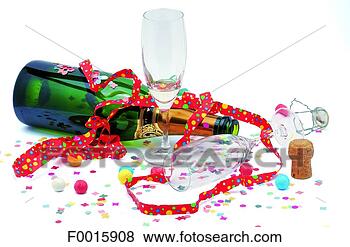 Stock Photo - celebrations :  champagne and  party streamers.  fotosearch - search  stock photos,  pictures, wall  murals, images,  and photo clipart