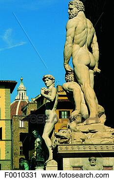 Stock Photography - florence, piazza 
della signoria, 
hercules and david 
by michelangelo. 
fotosearch - search 
stock photos, 
pictures, images, 
and photo clipart