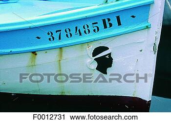 Stock Photography - corsica, bastia, 
maure head (corsican 
symbol) on a fishing 
boat. fotosearch 
- search stock 
photos, pictures, 
images, and photo 
clipart