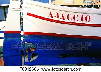 Stock Image - corsica, fishing 
boat in ajaccio 
harbour. fotosearch 
- search stock 
photos, pictures, 
images, and photo 
clipart
