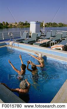 Stock Photography - egypt, cruise 
on river nile, 
gymnastics in 
the swimming pool. 
fotosearch - search 
stock photos, 
pictures, images, 
and photo clipart