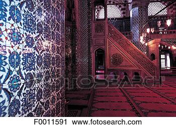 Arquivo de Fotografia - peru,  istambul, 
 interior,  azul, 
 mesquita. fotosearch 
- busca de fotos, 
imagens e clipart