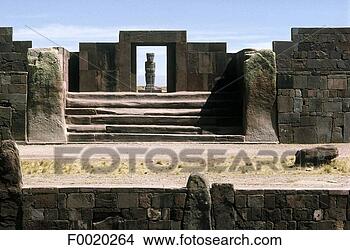 Stock Photo - bolivia, tiwanaco, 
kalassaya gate, 
astronomical sanctuary. 
fotosearch - search 
stock photos, 
pictures, images, 
and photo clipart