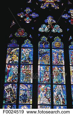 Stock Photograph - czech republic, 
prague, saint 
vitus cathedral, 
stained glass. 
fotosearch - search 
stock photos, 
pictures, images, 
and photo clipart