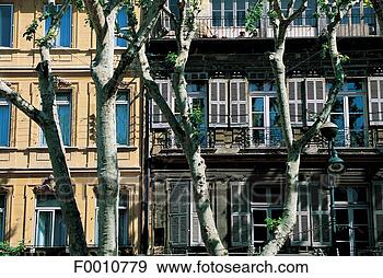 Stock Photograph - france, provence, 
aix-en-provence, 
mirabeau court, 
building facade. 
fotosearch - search 
stock photos, 
pictures, images, 
and photo clipart