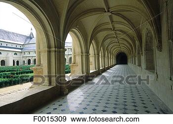 Stock Photograph - france, pays de 
la loire, fontevraud 
l'abbaye, abbey 
cloister. fotosearch 
- search stock 
photos, pictures, 
images, and photo 
clipart