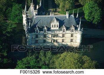 Stock Photo - france, touraine, 
azay le rideau, 
aerial view of 
the castle. fotosearch 
- search stock 
photos, pictures, 
images, and photo 
clipart