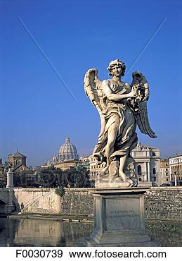 Stock Photograph - italie, rome, 
pont san angelo, 
statue d'un ange. 
fotosearch - search 
stock photos, 
pictures, images, 
and photo clipart