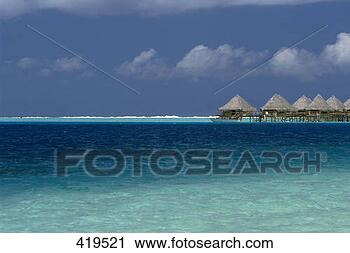 Stock Photography - bungalows  moana 
beach hotel  bora 
bora  tahiti. 
fotosearch - search 
stock photos, 
pictures, images, 
and photo clipart