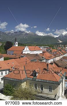 Stock Photo - slovenia, gorenjska, 
kamnik, town view 
from romane. fotosearch 
- search stock 
photos, pictures, 
images, and photo 
clipart