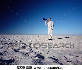 Stock Photograph - a man trying to 
get heard. fotosearch 
- search stock 
photos, pictures, 
images, and photo 
clipart
