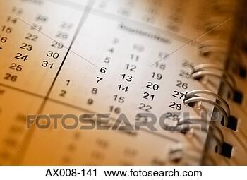 Arquivo de Fotografia - close-up,  calendário.  fotosearch - busca  de fotos, imagens  e clipart