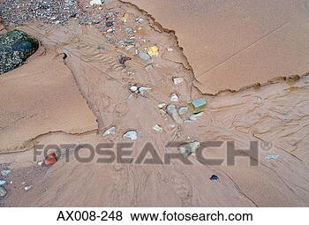 Stock Photo - high angle view 
of water flowing 
on sand. fotosearch 
- search stock 
photos, pictures, 
images, and photo 
clipart