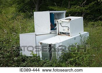 Stock Photo - discarded refridgerator. 
fotosearch - search 
stock photos, 
pictures, images, 
and photo clipart