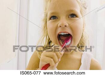 图片 - 女孩, 刷, 牙齿 IS065-077 - 搜索影像、照