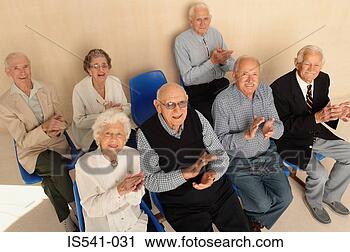 Stock Photography - elderly people 
looking up applauding. 
fotosearch - search 
stock photos, 
pictures, images, 
and photo clipart