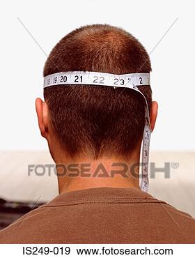 Stock Photograph - measuring male 
head. fotosearch 
- search stock 
photos, pictures, 
images, and photo 
clipart