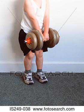 Stock Photo - young boy with 
dumb-bell. fotosearch 
- search stock 
photos, pictures, 
images, and photo 
clipart
