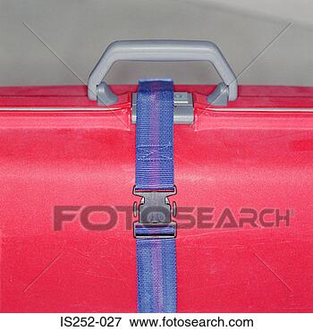 Picture - suitcase with 
security belt. 
fotosearch - search 
stock photos, 
pictures, images, 
and photo clipart