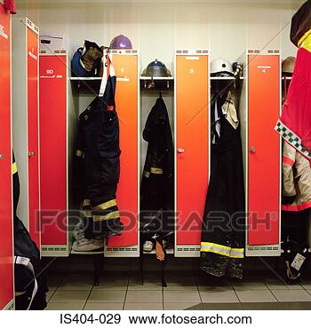 Stock Photograph - lockers at a fire 
station. fotosearch 
- search stock 
photos, pictures, 
images, and photo 
clipart