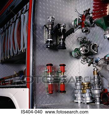 Stock Photography - water nozzles 
in fire-engine. 
fotosearch - search 
stock photos, 
pictures, images, 
and photo clipart
