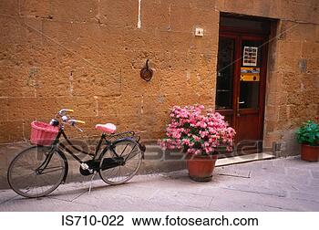 Stock Photo - bicycle on pavement. 
fotosearch - search 
stock photos, 
pictures, images, 
and photo clipart