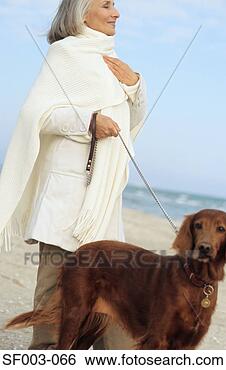 Stock Photo - senior woman and 
brown dog. fotosearch 
- search stock 
photos, pictures, 
images, and photo 
clipart