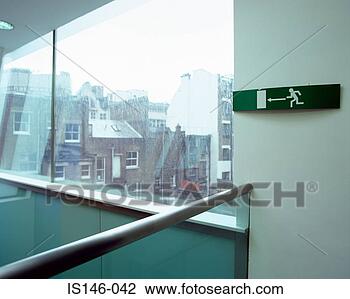 Stock Photo - exit sign on stairway. 
fotosearch - search 
stock photos, 
pictures, images, 
and photo clipart