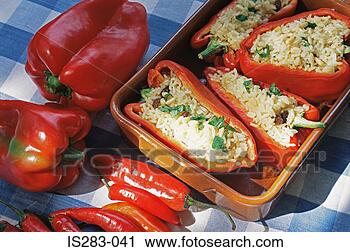 Stock Photography - stuffed peppers. 
fotosearch - search 
stock photos, 
pictures, images, 
and photo clipart