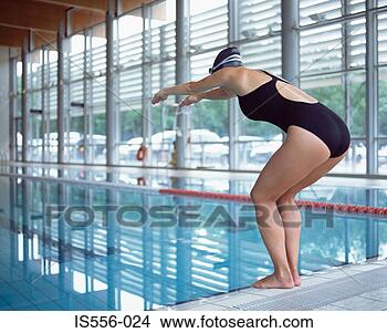 Stock Photo - female swimmer 
preparing to dive. 
fotosearch - search 
stock photos, 
pictures, images, 
and photo clipart