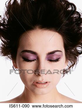 Stock Photography - headshot of woman 
with eyes closed. 
fotosearch - search 
stock photos, 
pictures, images, 
and photo clipart