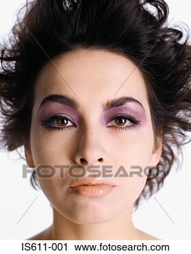 Stock Photography - headshot of woman 
wearing dramatic 
makeup. fotosearch 
- search stock 
photos, pictures, 
images, and photo 
clipart