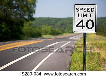 Stock Photo - speed limit sign 
by the road. fotosearch 
- search stock 
photos, pictures, 
images, and photo 
clipart