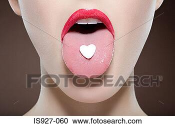 Stock Photography - woman with heart 
sweet on her tongue. 
fotosearch - search 
stock photos, 
pictures, images, 
and photo clipart