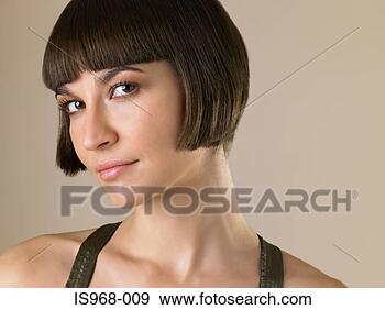 Stock Photograph - woman with a bob 
hairstyle. fotosearch 
- search stock 
photos, pictures, 
images, and photo 
clipart
