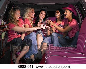 Stock Photography - five women sat 
in limousine. 
fotosearch - search 
stock photos, 
pictures, images, 
and photo clipart