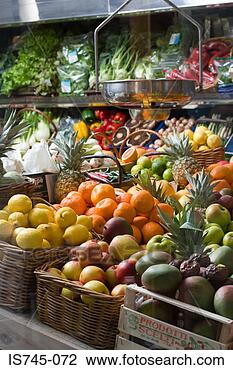 Stock Photo - organic fruit 
and vegetables 
in greengrocers. 
fotosearch - search 
stock photos, 
pictures, images, 
and photo clipart