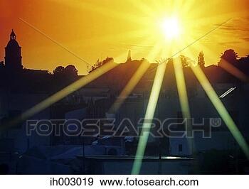 Stock Photograph - panoramic sunset 
view in mykonos 
town. fotosearch 
- search stock 
photos, pictures, 
images, and photo 
clipart