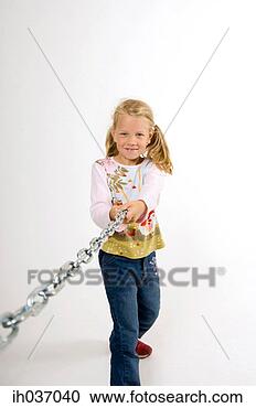 Stock Photography - girl pulling a 
chain. fotosearch 
- search stock 
photos, pictures, 
images, and photo 
clipart
