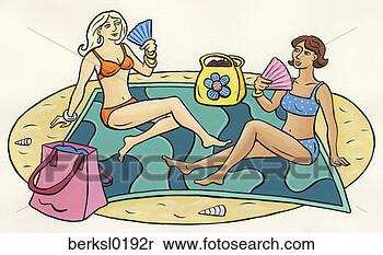 Stock Image - beach, sand, beach 
blanket, seaside, 
recreation, vacation, 
tanning. fotosearch 
- search stock 
photos, pictures, 
images, and photo 
clipart