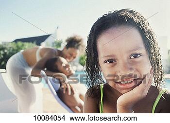 Stock Photo - family away days, 
vacation, three, 
swimsuit, summer, 
smile, pool. fotosearch 
- search stock 
photos, pictures, 
images, and photo 
clipart