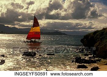 Stock Photography - sailboat in sunny 
waters. fotosearch 
- search stock 
photos, pictures, 
images, and photo 
clipart